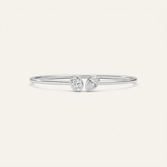 2CT Oval and Pear Cut lab grown diamond bangle bracelet