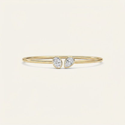 2CT Oval and Pear Cut lab grown diamond bangle bracelet