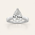2.00 CT Pear Cut Lab Grown Diamond Accented Bridge Shank Solitaire Ring