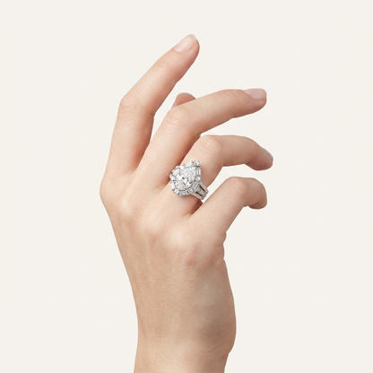 6.6CT Pear Cut Certified Lab Grown Diamond Cluster Ring