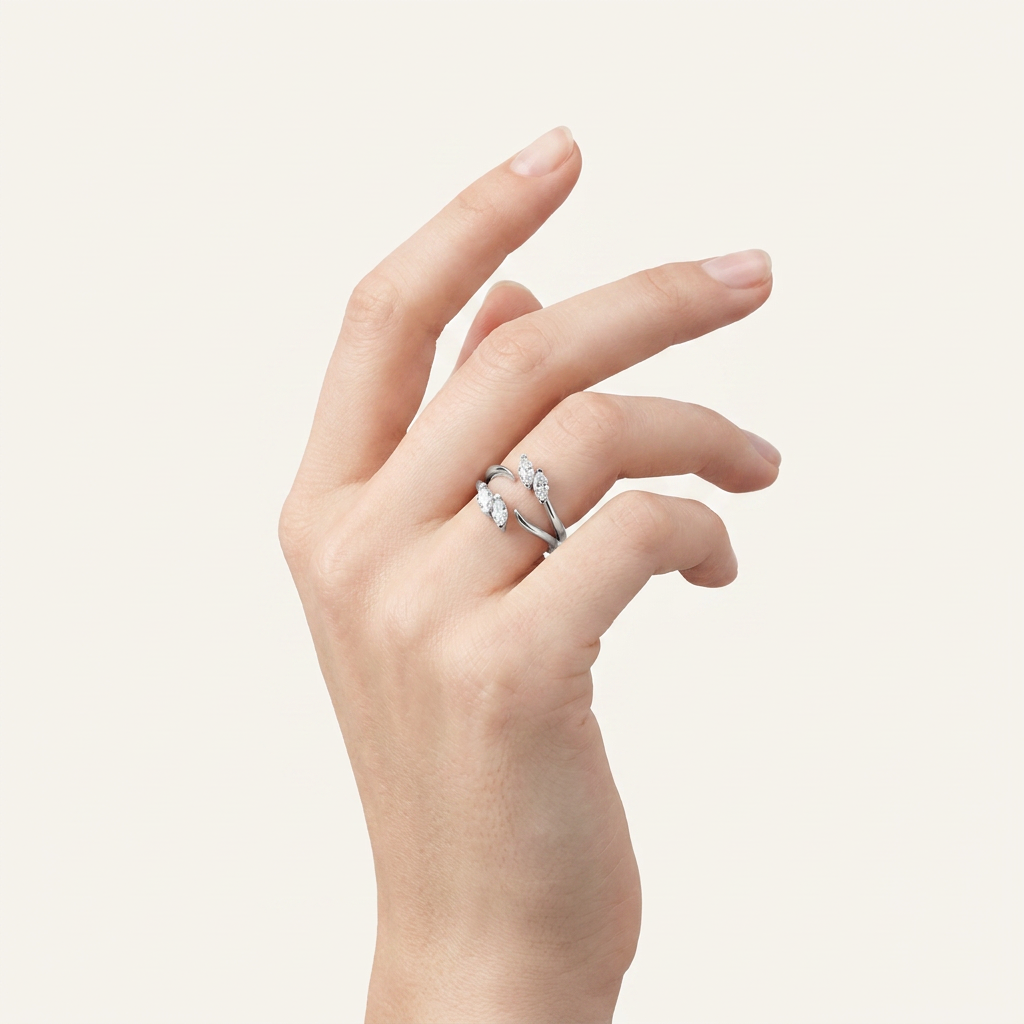 1CT Marquise Cut Lab Grown Diamond Insert Jacket Ring