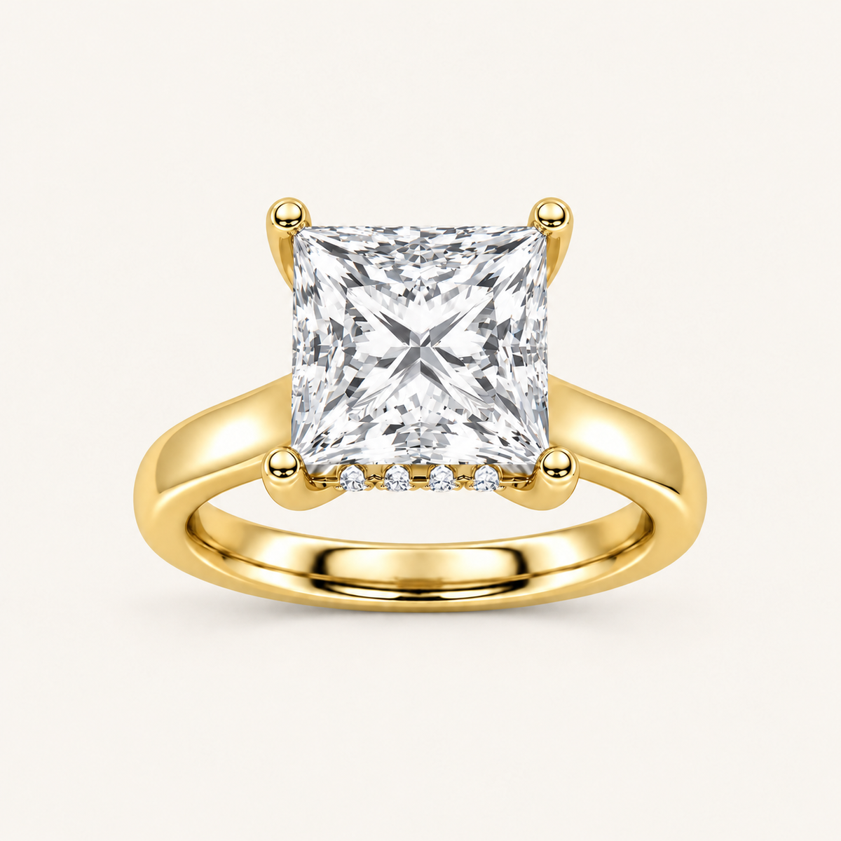 2CT Princess Cut Lab Grown Diamond Solitaire Ring