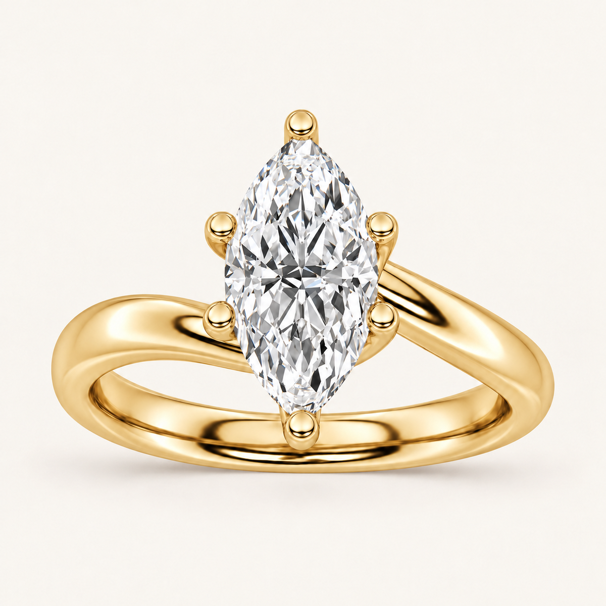 3CT Marquise Cut Lab Grown Diamond Solitaire Ring