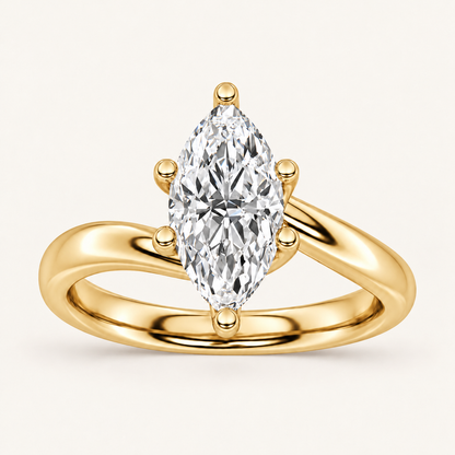 3CT Marquise Cut Lab Grown Diamond Solitaire Ring