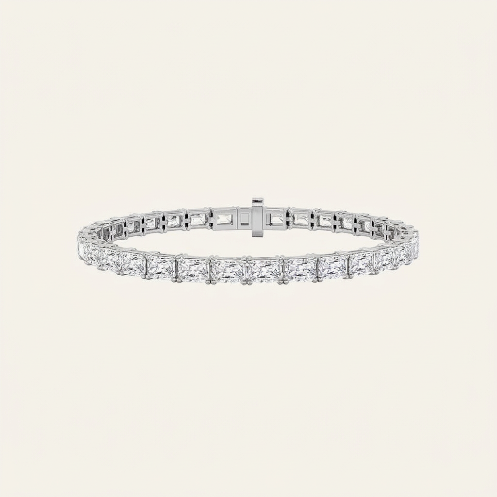 12CT Radiant Cut Lab Grown Diamond East West Tennis Bracelet