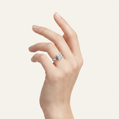 3CT Princess Cut Lab Grown Diamond Engagement Ring