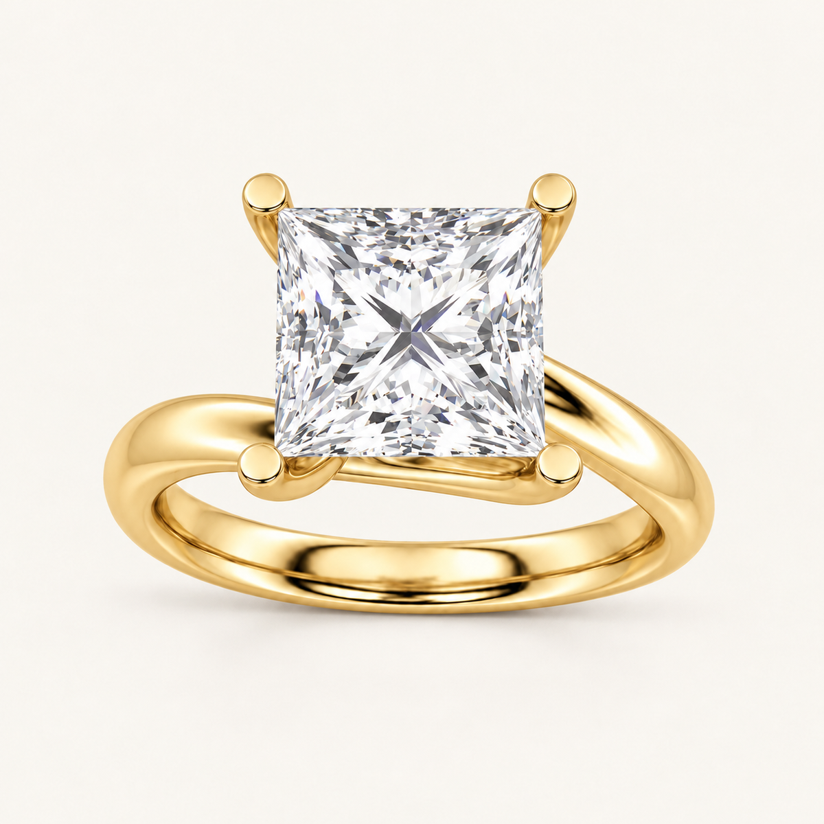 2CT Princess Cust Lab Grown Diamond Solitaire Ring