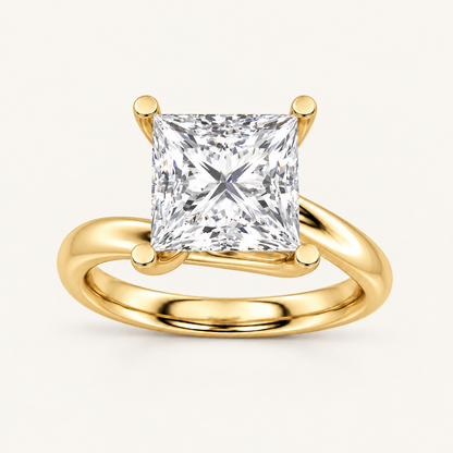 2CT Princess Cust Lab Grown Diamond Solitaire Ring