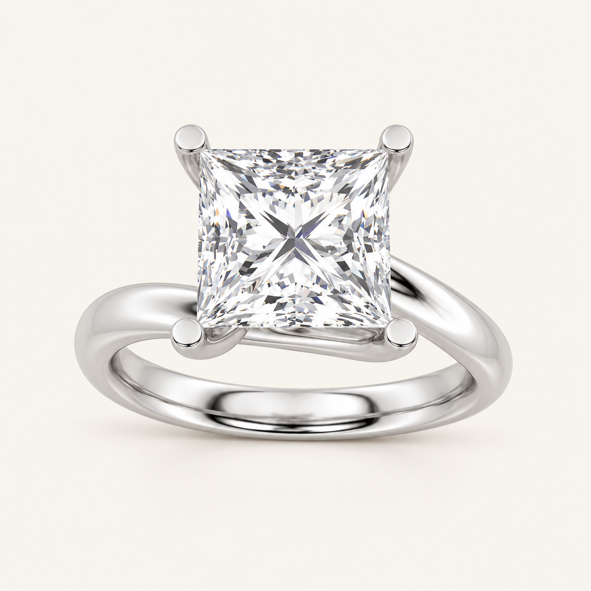 2CT Princess Cust Lab Grown Diamond Solitaire Ring