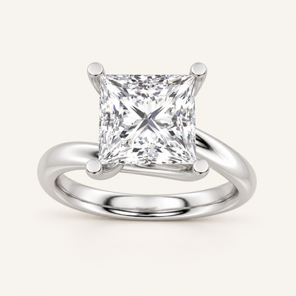 2CT Princess Cust Lab Grown Diamond Solitaire Ring