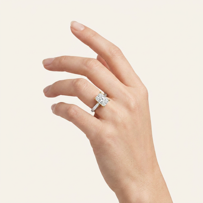 1CT Radiant Cut Lab Grown Diamond Engagement Ring
