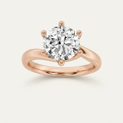 2CT Round Cut Lab Grown Diamond Solitaire Ring