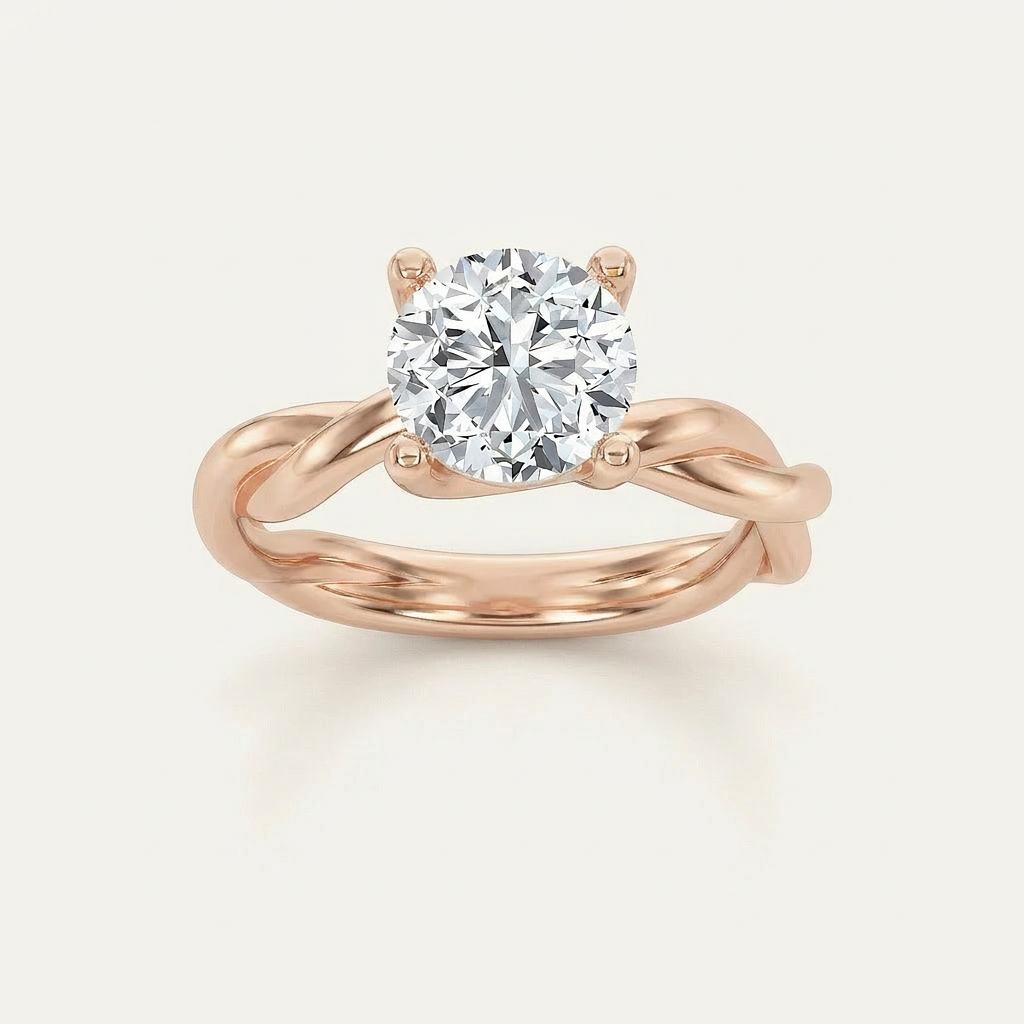 1.5CT Round Cut Lab Grown Diamond Solitaire Ring