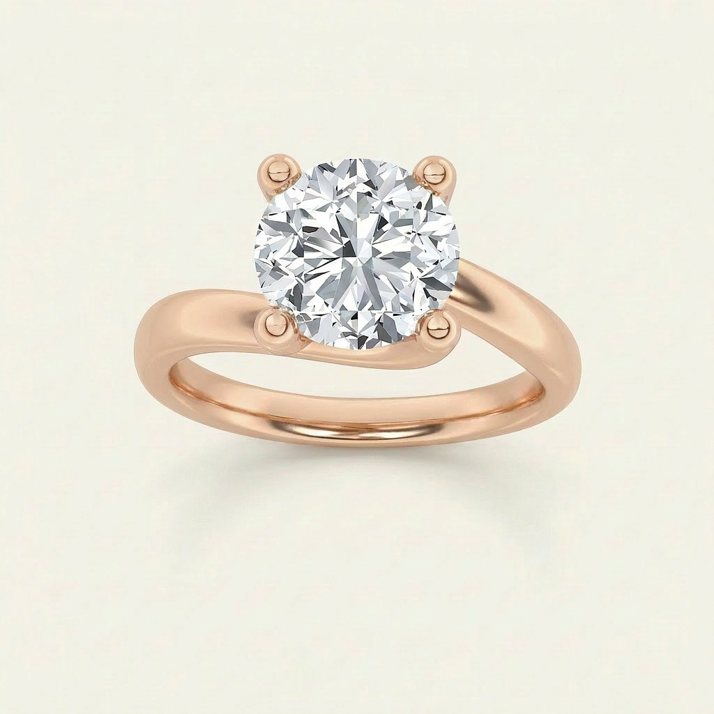 3CT Round Cut Lab Grown Diamond Solitaire Ring