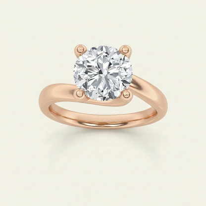 3CT Round Cut Lab Grown Diamond Solitaire Ring