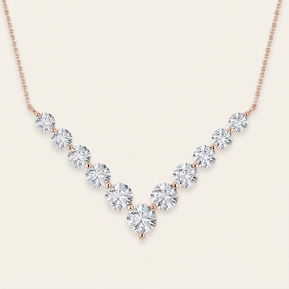 5CT Round Cut Lab Grown Diamond Necklace