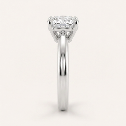 1CT Round Cut Lab Grown Diamond Accented Solitaire Ring