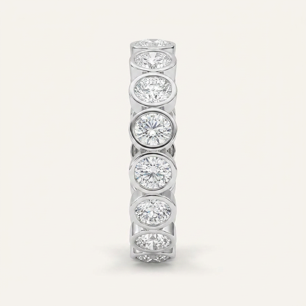 2.5CT Oval Cut Lab Grown Diamond Eternity Ring