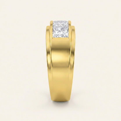3.00 CT Princess Cut Lab Grown Diamond Mens Ring