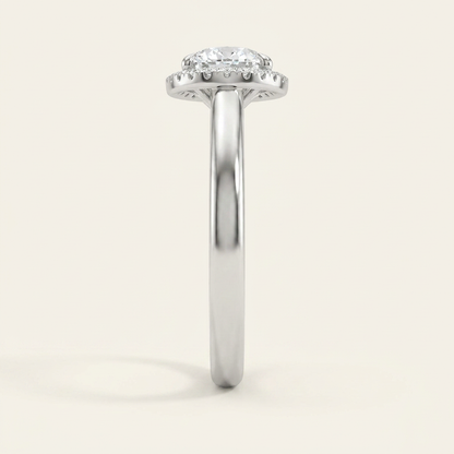 2 CT Oval Lab Grown Diamond Halo Ring