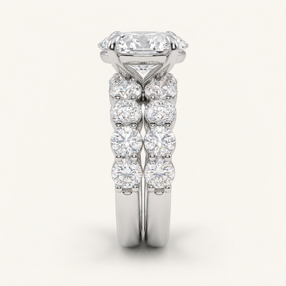 10.00CT Oval Cut Lab Grown Diamond Bridal Set Ring