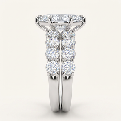 10.00CT Marquise Cut Lab Grown Diamond Bridal Set Ring