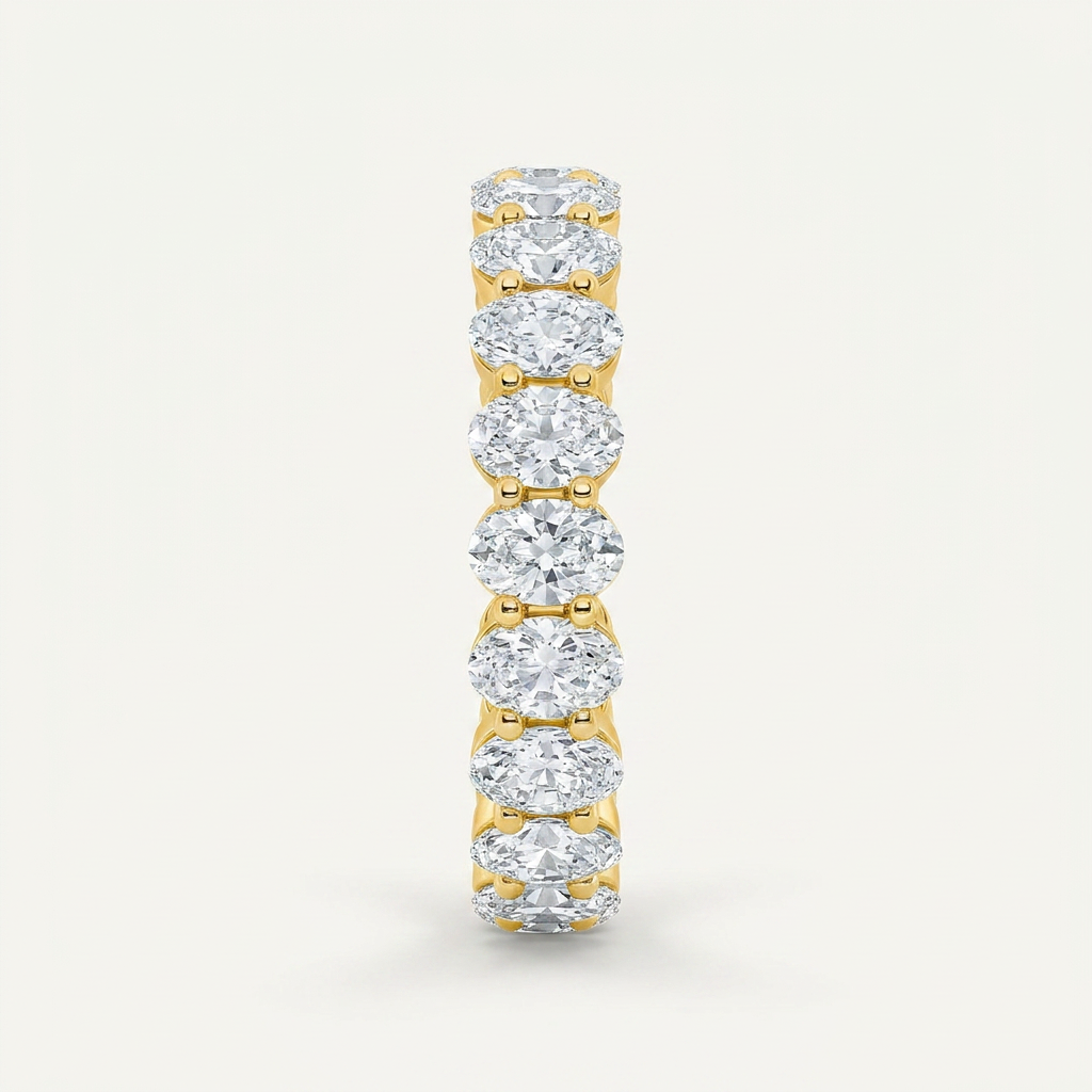 3.00 CT Oval Cut Lab Grown Diamond Split Prong Eternity Ring