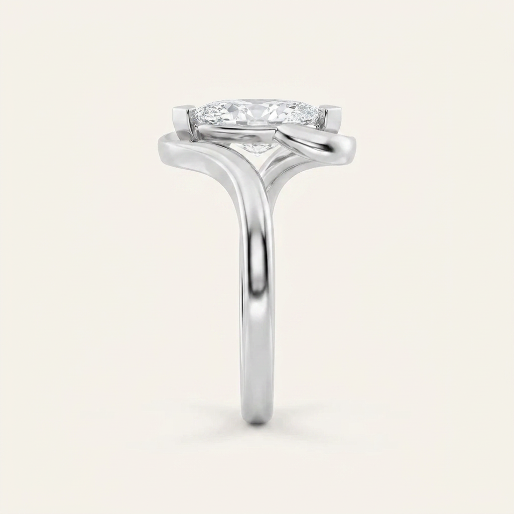 2CT Marquise Cut Lab Grown Diamond Solitaire Ring