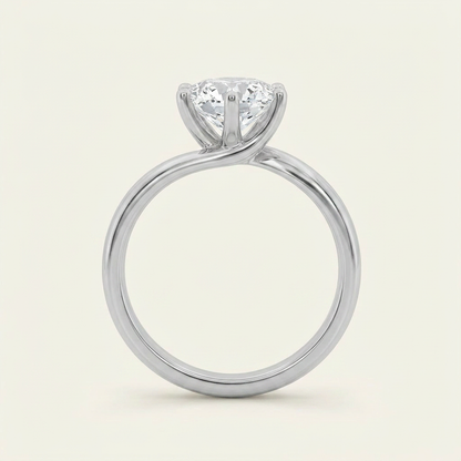 2CT Round Cut Lab Grown Diamond Solitaire Ring