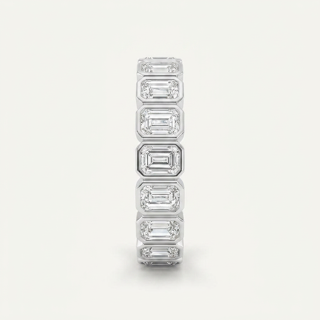 4.5CT Emerald Cut Lab Grown Diamond Eternity Ring