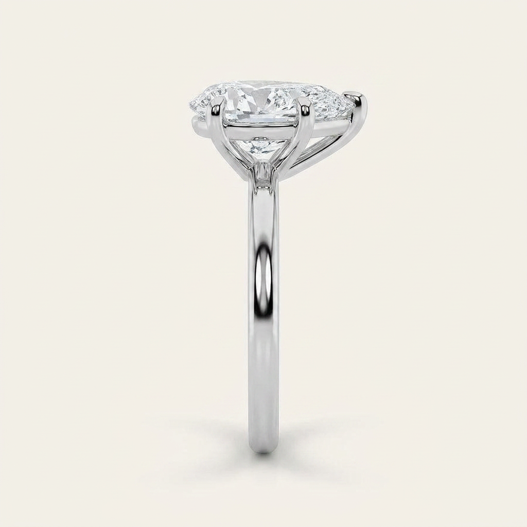 1.5CT Pear Cut Lab Grown Diamond Solitaire Ring
