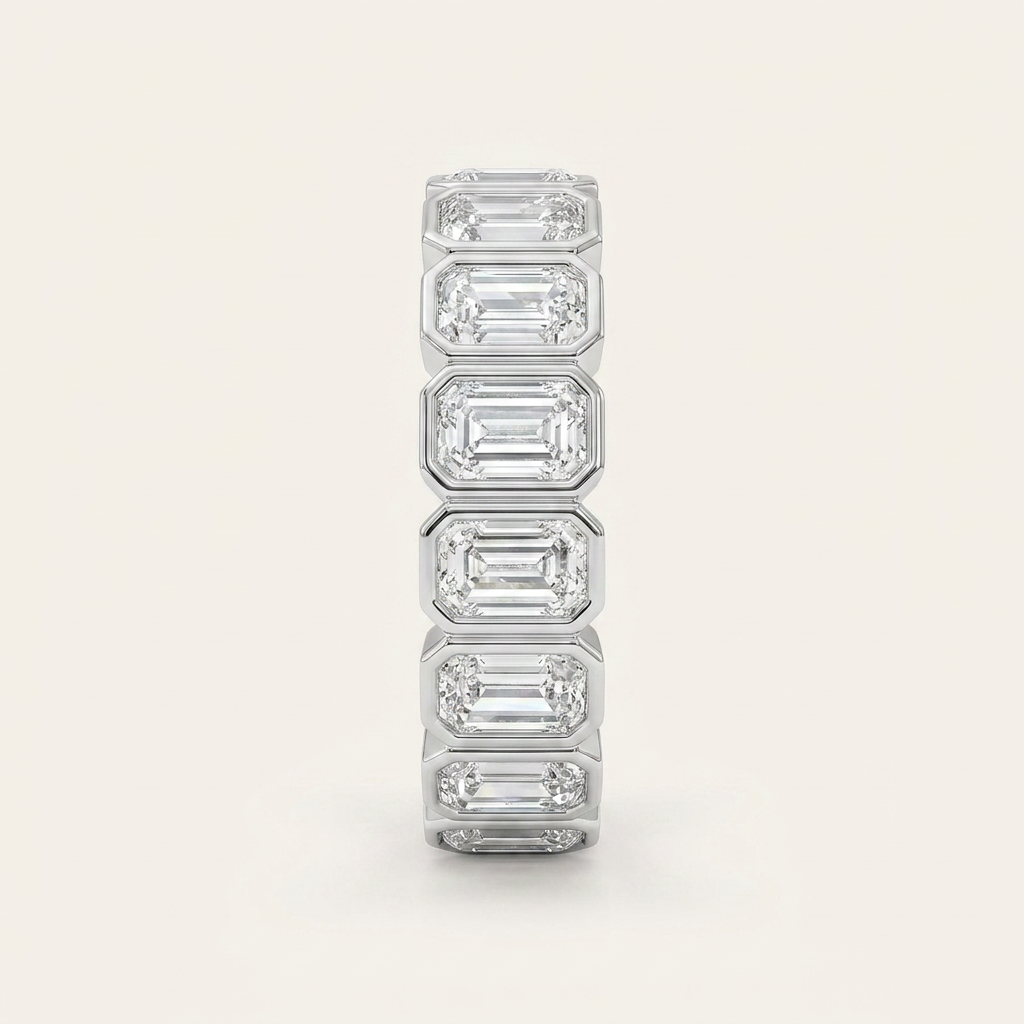 4.25CT Emerald Cut Lab Grown Diamond Eternity Ring