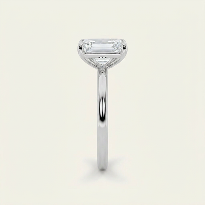 1.5CT Emerald Cut Lab Grown Diamond Solitaire Ring
