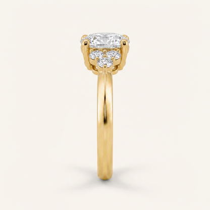1 CT Pear Cut Lab Grown Diamond East West Side Stone Ring