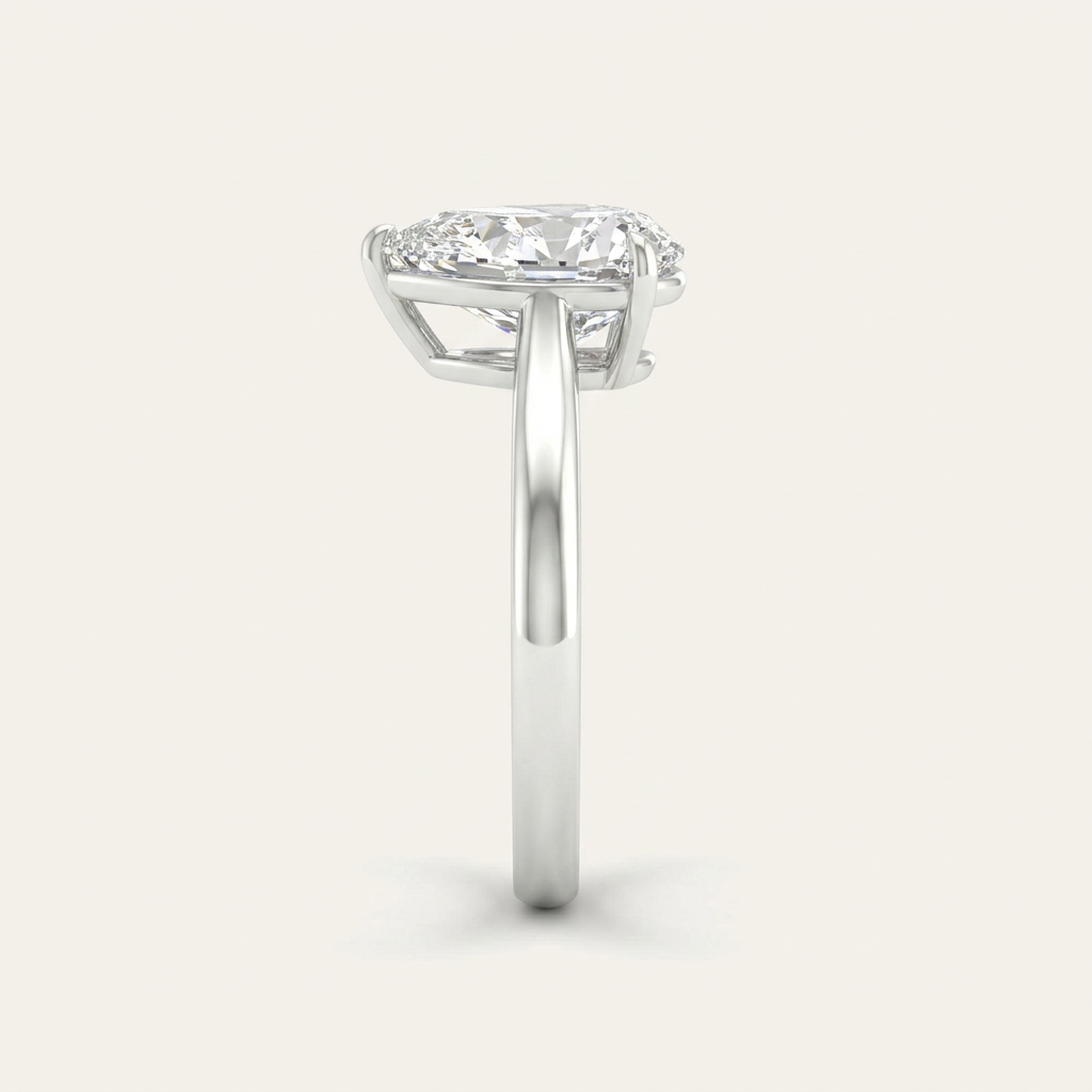 5.00CT Pear Cut Lab Grown Diamond Solitaire Ring