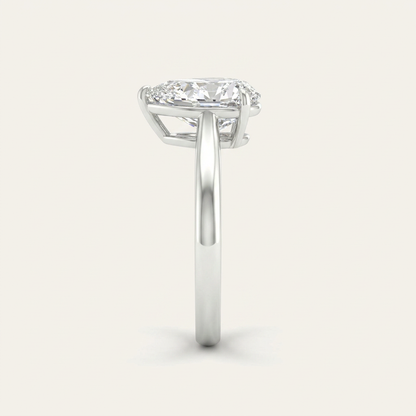 5.00CT Pear Cut Lab Grown Diamond Solitaire Ring