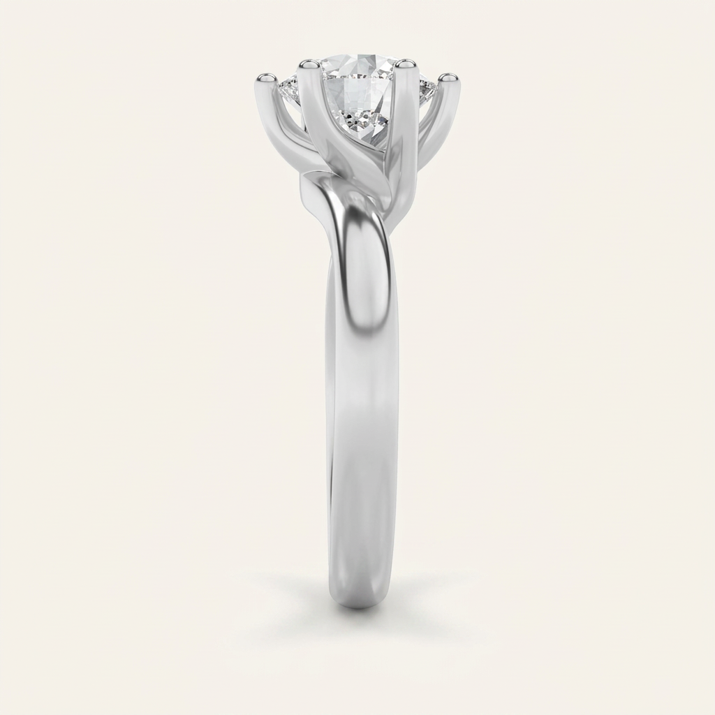 1CT Round Cut Lab Grown Diamond Solitaire Ring