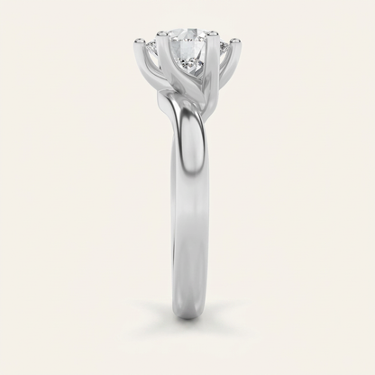 1CT Round Cut Lab Grown Diamond Solitaire Ring