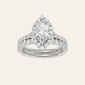 4.00CT Marquise Cut Lab Grown Diamond Halo Bridal Set