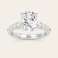 3.75CT Oval Cut Lab Grown Diamond Side Stone ring