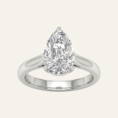 5.00CT Pear Cut Lab Grown Diamond Solitaire Ring
