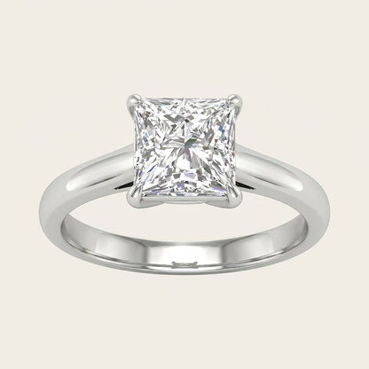 5.00CT Princess Cut Lab Grown Diamond Solitaire Ring