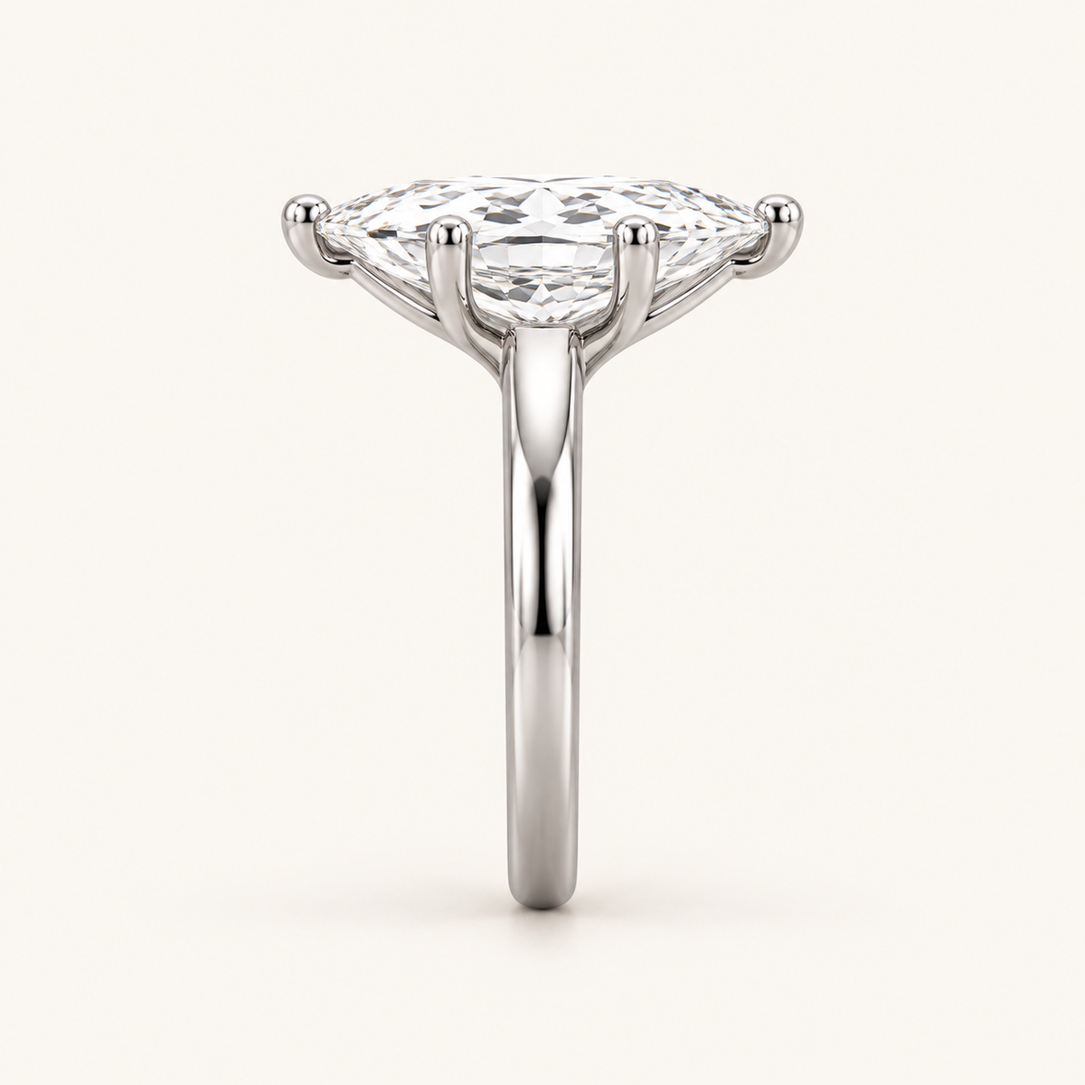 4CT Marquise Cut Lab Grown Diamond Solitaire Ring