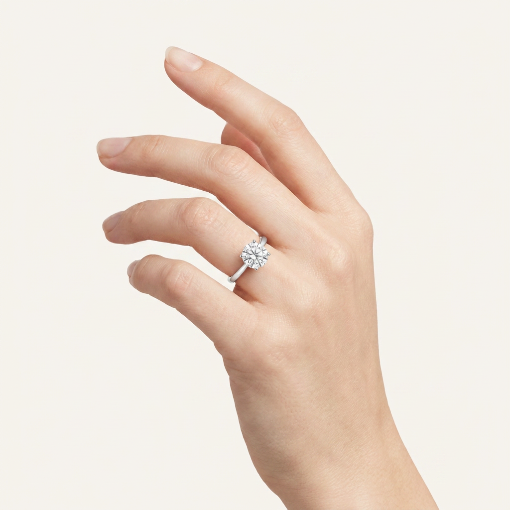 3.00 CT Round Cut Lab Grown Diamond Twisted Basket Cathedral Shank Solitaire Ring