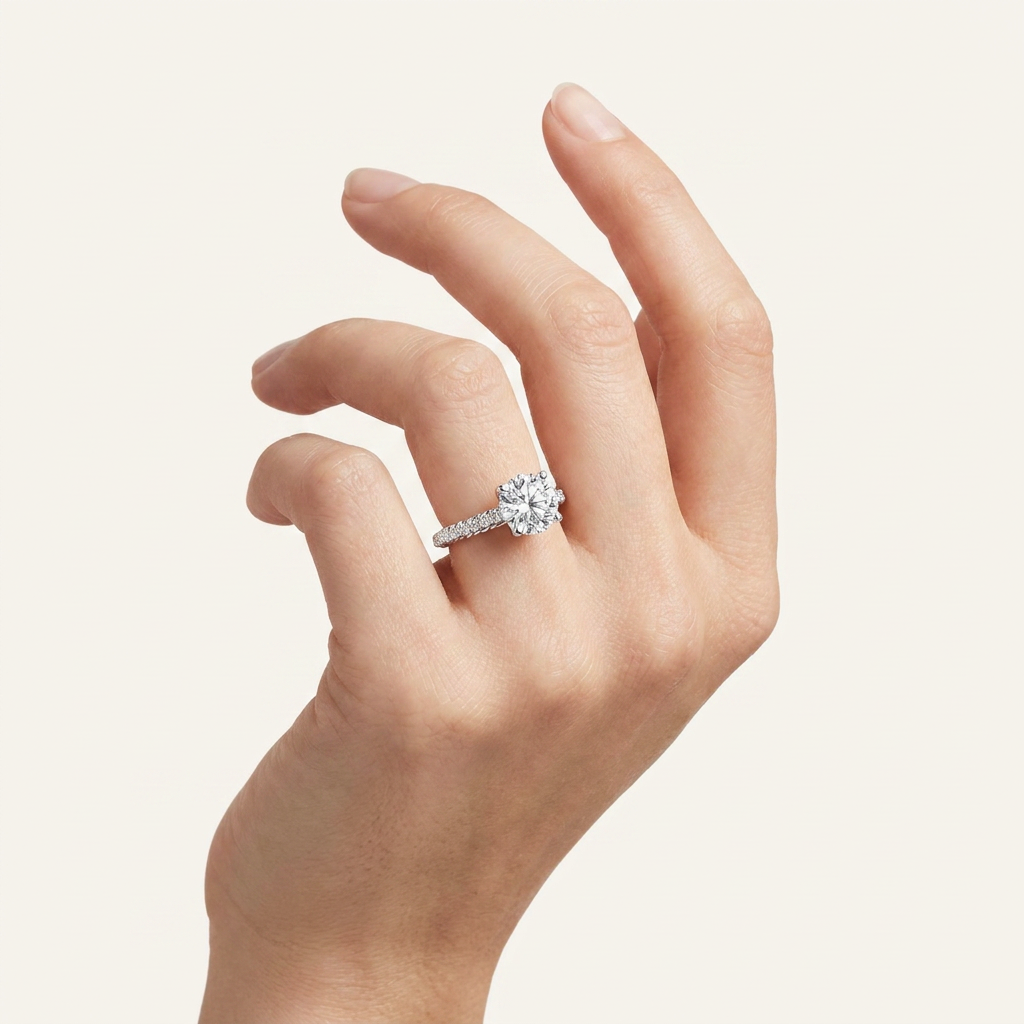 2.00 CT Round Cut Lab Grown Diamond Two Tone Accented Rope Design Engagement Ring