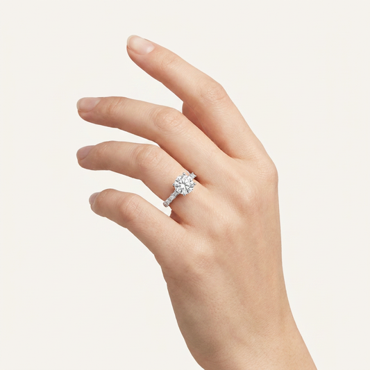 3.64CT Round Cut Certified Lab Grown Diamond Solitaire Engagement Ring