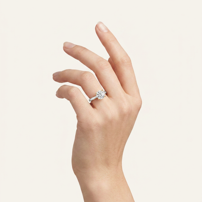 1CT Round Cut Lab Grown Diamond Solitaire Ring