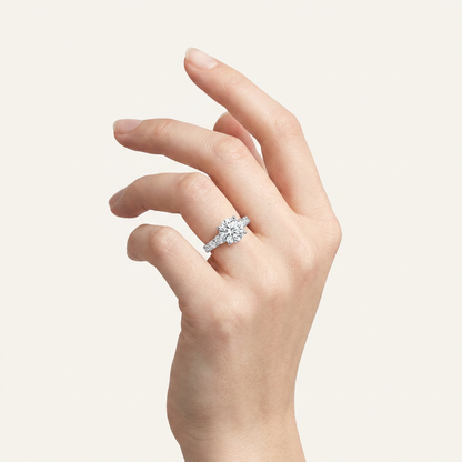 3.93CT Round Brilliant Cut Lab Diamond Cluster Ring