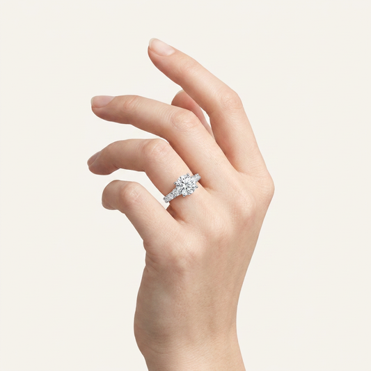 3.93CT Round Brilliant Cut Lab Diamond Cluster Ring