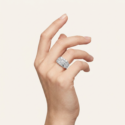 3CT Round Cut Certified Lab Grown Diamond Mens Cluster Ring